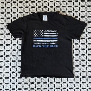 Port and Company Kids Thin Blue Line T-Shirt, Size S